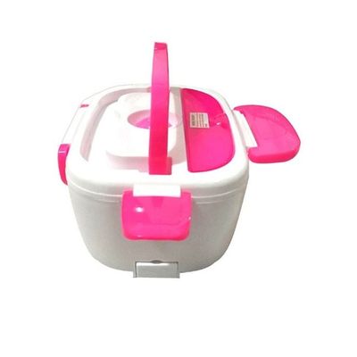 Portable Electric Heated Lunch Box White/Pink 1.5L