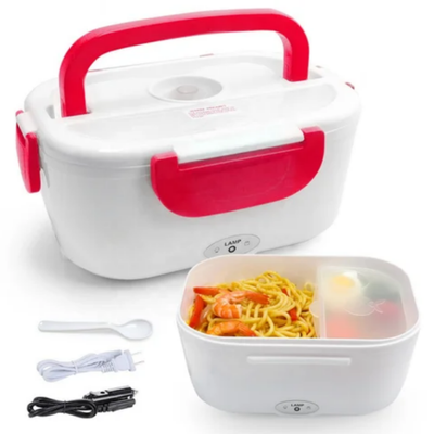 Portable Electric Heated Lunch Box White/Pink 1.5L