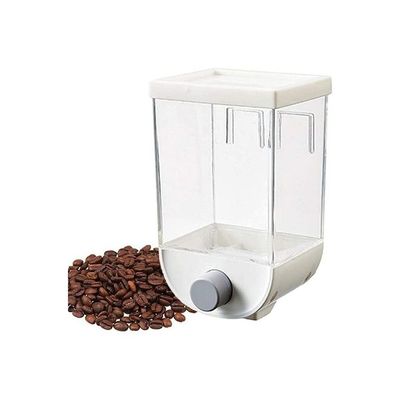 Wall Mounted Cereal Dispenser Food Storage Container Clear/White 1000ml