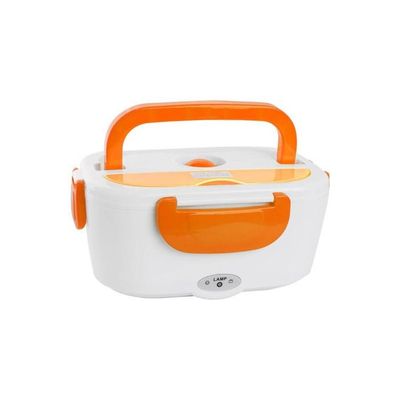 Portable Electric Heating Lunch Box Orange/White 0.6L