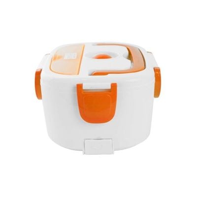 Portable Electric Heating Lunch Box Orange/White 0.6L