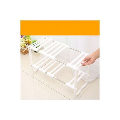 Double Layer Kitchen Storage Shelf White 70x26.5x38.5cm