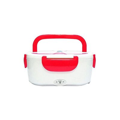 Electric Lunch Box White/Pink 22x15x10centimeter