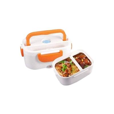 Electric Heating Lunch Box White/Orange 22x15x10centimeter