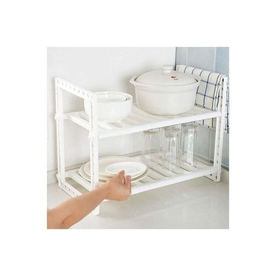 Kitchen Telescopic Storage Rack White 50-70cm