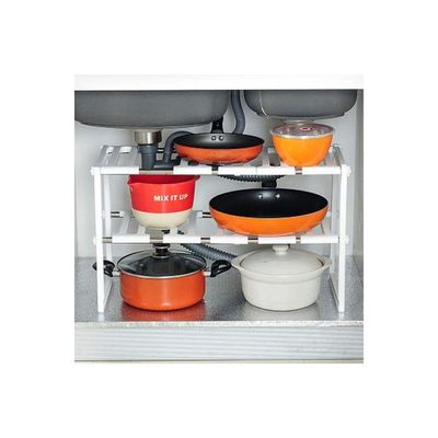 Kitchen Telescopic Storage Rack White 50-70cm