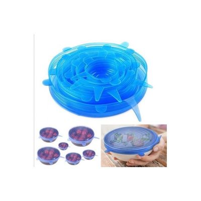 6-Piece Replaceable Silicone Stretch Lid Covers Multicolour