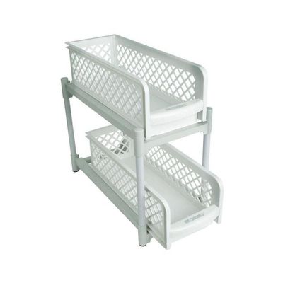 2-Tier Basket Drawer Rack White