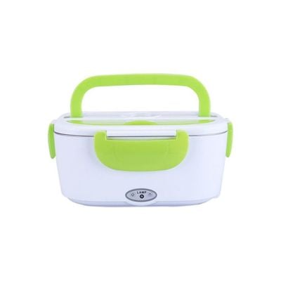 Portable Electric Lunch Box White/Green 24.5x11x11cm
