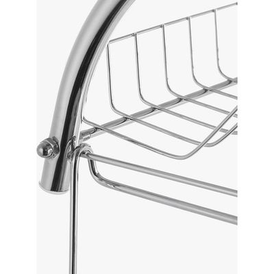 2-Tier Dish Rack With Drain Board Silver