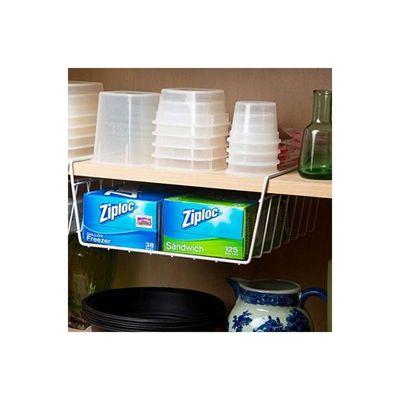 2-Piece Under Shelf Basket Set White 12x13x5.4inch