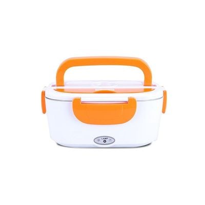 Multifunctional Portable Electric Heating Lunch Box Orange/White 9.37 x 6.69 x 4.25inch