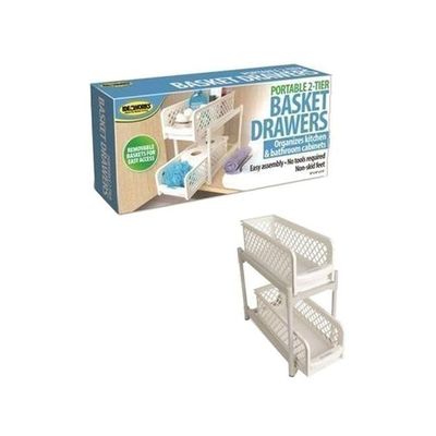 2-Tier Basket Drawer White