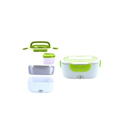 Multifunctional Portable Electric Heating Lunch Box Green/White 9.37 x 6.69 x 4.25inch