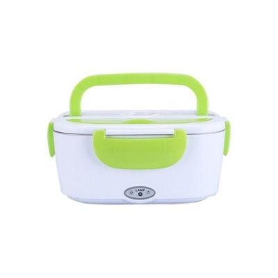 Portable Electric Lunch Box White/Green 24.5x11x11cm