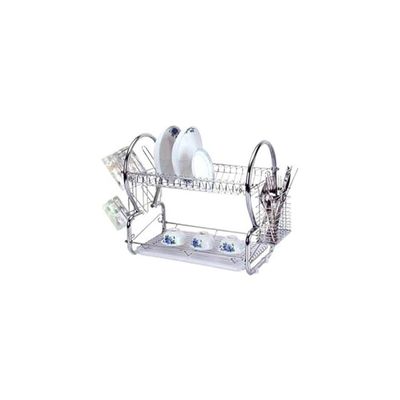 2-Tier Stainless Steel Dish Rack Silver