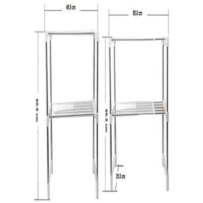 Adjustable Microwave Kitchen Shelf Rack Silver 50.8centimeter