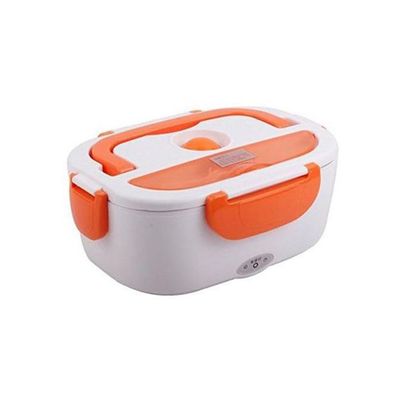 Electric Lunch Box For Fresh Hot Food Orange/White