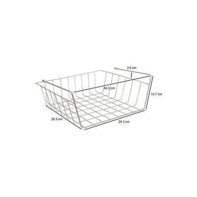 2-Piece Under Shelf Basket Set White 12x13x5.4inch