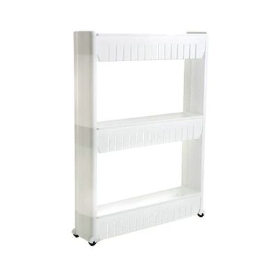 3-Tier Portable Trolley Storage Rack Organizer White