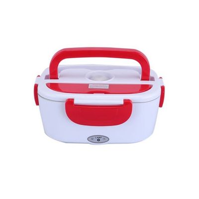Portable Electric Heating Lunch Box With US Plug Red/White