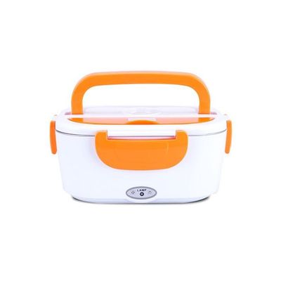 Portable Electric Heating Lunch Box With US Plug Orange/White