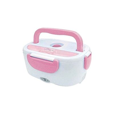 Multi-function Electric Heating Lunch Box Pink/White 4.6x9.9x7.2inch