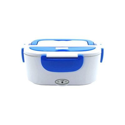 Portable Electric Lunch Box White/Blue 24.5x11x11cm