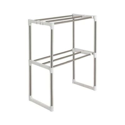 Adjustable Microwave Kitchen Rack Silver