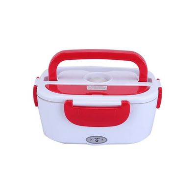 Portable Electric Heating Lunch Box Container Red/White 238 x 170 x 108millimeter