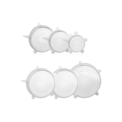 6-Piece Airtight Food Storage Cover White 22 x 6 x 22cm