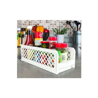 Portable 2 Tier Basket Drawer Kitchen And Bathroom Cabinets White