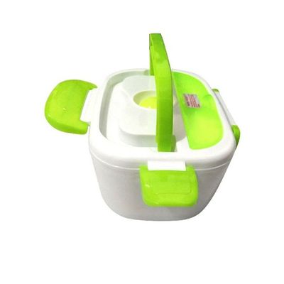 Portable Electric Heated Lunch Box White/Green 1.5L