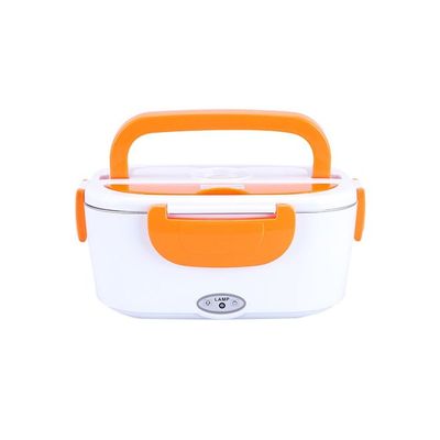 Portable Electric Heating Lunch Box Container Orange/White 238 x 170 x 108millimeter