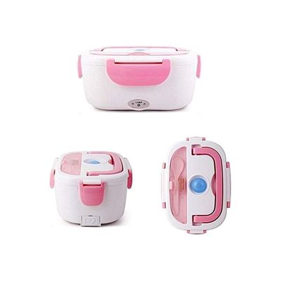 Electric Lunch Box White/Pink 22x15x10centimeter