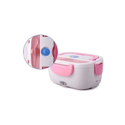 Electric Lunch Box White/Pink 22x15x10centimeter