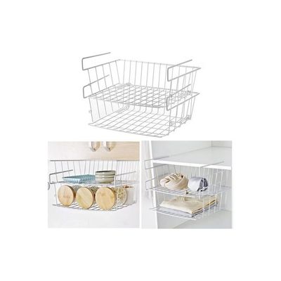 2-Rack Tackable Hanging Basket White 15inch