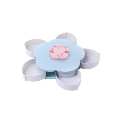 Petal-Shaped Rotating Candy Box Blue/Pink 27x6.5centimeter