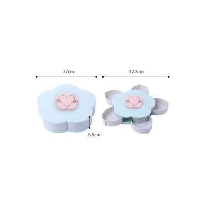 Petal-Shaped Rotating Candy Box Blue/Pink 27x6.5centimeter