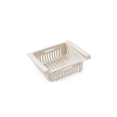 Retractable Storage Basket Beige 20.0x16.0x8.0cm