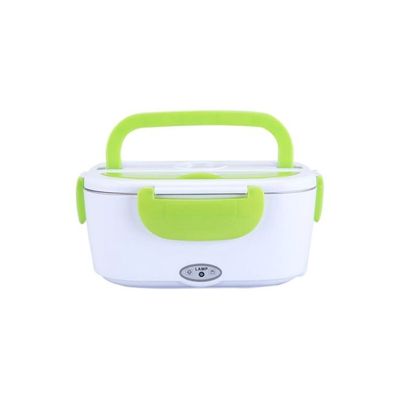 Portable Electric Heating Lunch Box White/Green 9.37x6.69x4.25inch
