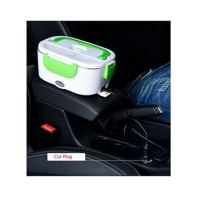 Portable Electric Lunch Box White/Green 23.8x10.8x10.8cm