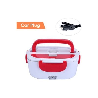 Portable Electric Lunch Box White/Red 24.5x11x11cm