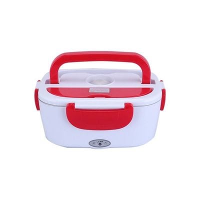 Portable Electric Lunch Box White/Red 24.5x11x11cm