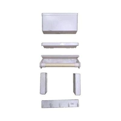 5-In-1 Magnetic Storage Rack Off White 3.3x10.6x10.4inch