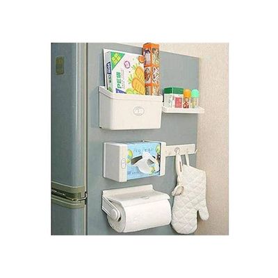 5-In-1 Magnetic Storage Rack Off White 3.3x10.6x10.4inch