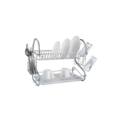 2-Tier Dish Drying Rack Silver 55x39x24centimeter