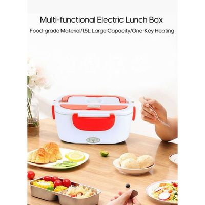 Multi-Functional Electric Heating Lunch Box With Removable Container Orange/White