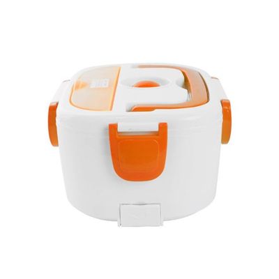 Portable Electric Heating Food Container Warmer With Spoon Orange/White
