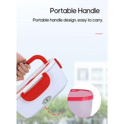 Multi-Functional Electric Heating Lunch Box With Removable Container Red/White